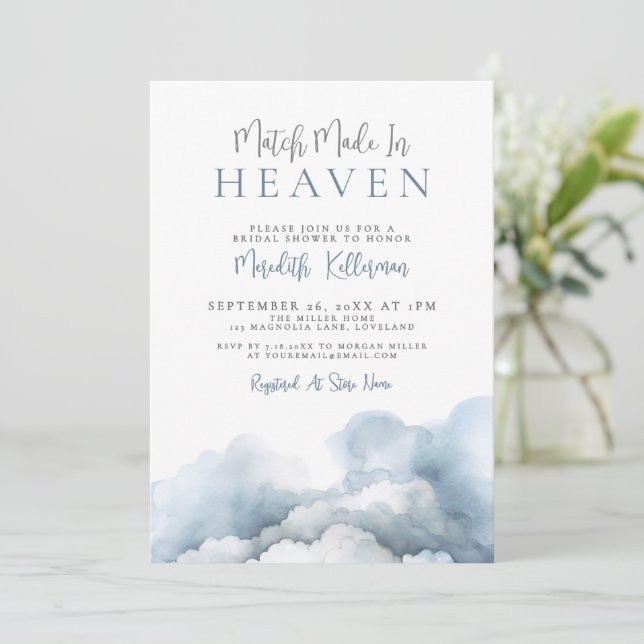 Invitación Match Made In Heaven Bridal Shower (Anverso de pie)