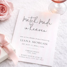 Invitación Match Made in Heaven Elegant Script Bridal Shower