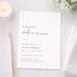 Invitación Match Made in Heaven Stripe Bridal Shower Invite