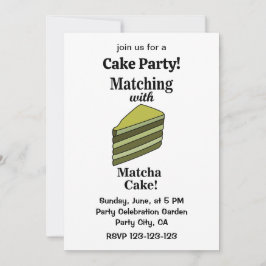 Invitación Matcha Green Cake Fiesta Funny