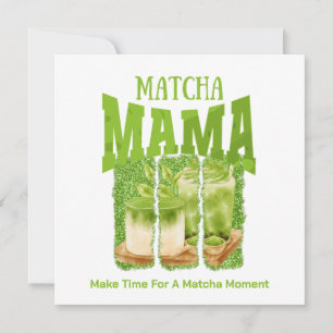 Invitación MATCHA MAMA Green Tea Purpurina Mom Gift Cafecore