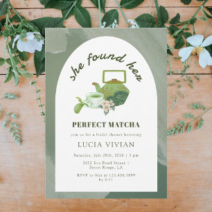 Invitación Matcha Perfecta Encontró Su Ducha Británica