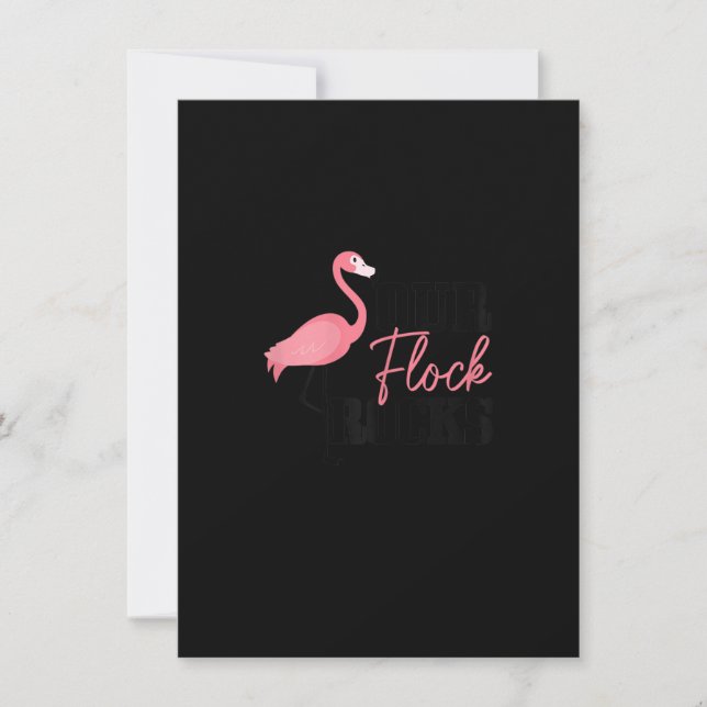 Invitación Matchi, Chicas divertidos y flamencos de nuestras  (Anverso)