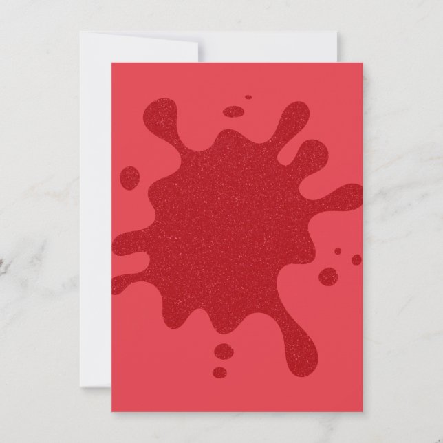 Invitación Mate con Salpicadura Roja de Tomate Per (Anverso)