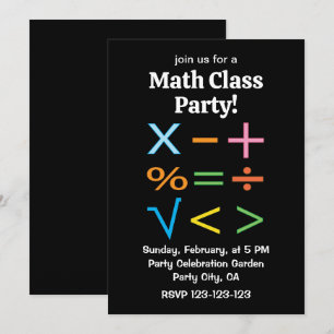 Invitación Matemáticas Símbolo matemático Matemáticas