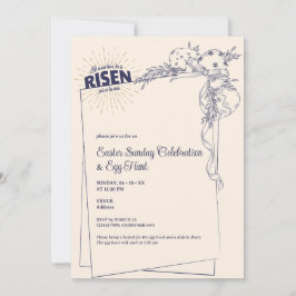 Invitación Mateo 28:6 Se Levanta Huevos Religiosos De Pascua