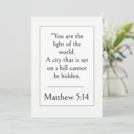 Invitación Mateo 5:14 Versículo Bíblico, Escritura Alentadora