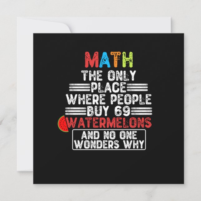 Invitación Math El Único Lugar Donde La Gente Compra - Gracio (Anverso)