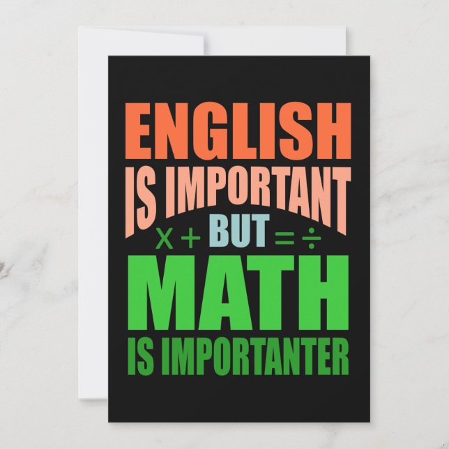 Invitación Math Is Importanter Teacher Mathematic Maths (Anverso)