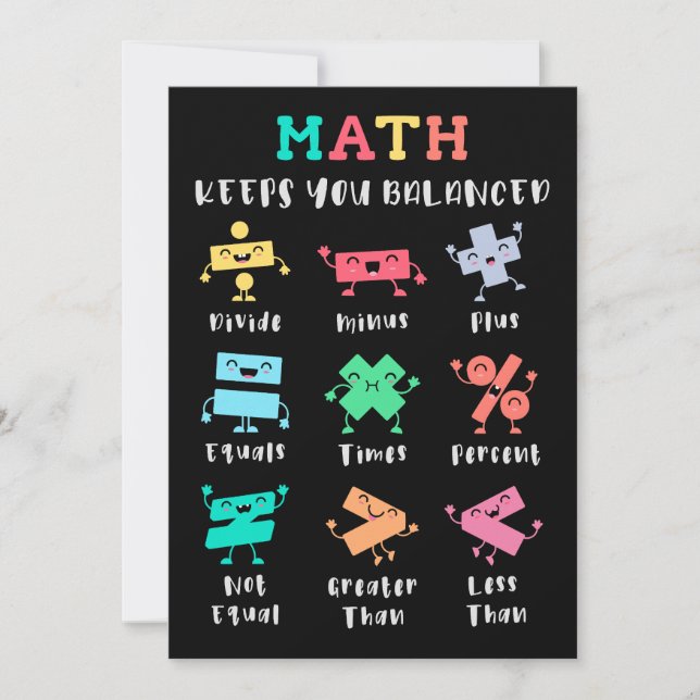 Invitación Math keeps you balanced (Anverso)