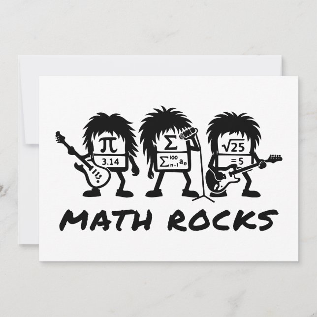 Invitación Math Rocks Academic Rock Band Humor (Anverso)