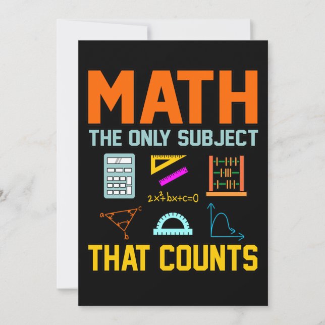 Invitación Math Subject Counts Mathematic Maths Teacher (Anverso)