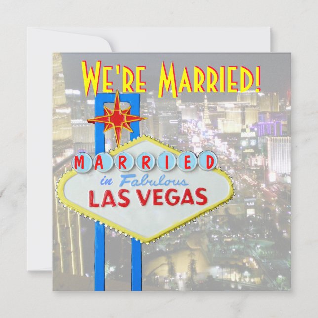 Invitación matrimonial Boda foto de Las Vegas (Anverso)