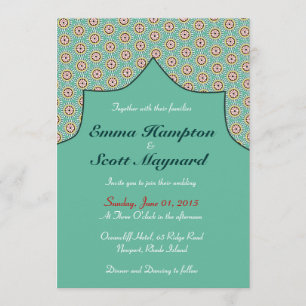 Invitación matrimonial con decoración geométrica m