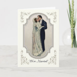 Invitación matrimonial con pareja victoriana