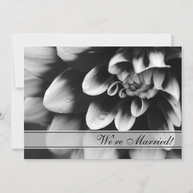 Invitación matrimonial de flores de Dahlia blanco  (Anverso)
