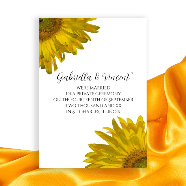 Invitación matrimonial de girasol amarillo (Subido por el creador)