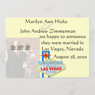 Invitación matrimonial de Las Vegas con foto boda