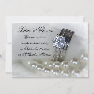 Invitación matrimonial de Perlas Blancas Anillo de