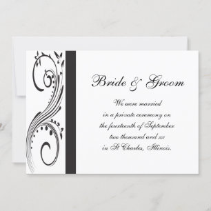 Invitación matrimonial de Swirls en blanco y negro