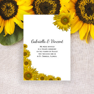 Invitación matrimonial del borde del girasol