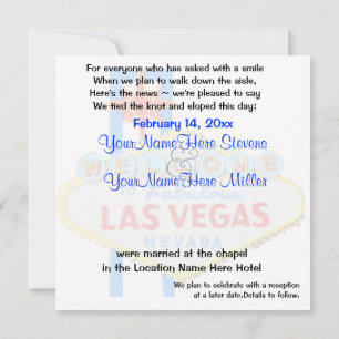 Invitación Matrimonial Elope Las Vegas