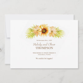 Invitación matrimonial girasol rústico pintado