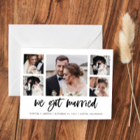 Invitación Matrimonial multifotografía con guión c