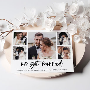 Invitación Matrimonial multifotografía con guión c