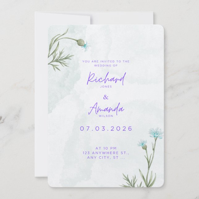 invitación matrimonial para parejas (Anverso)