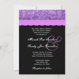 Invitación Matrimonio blanco morado Ver 002