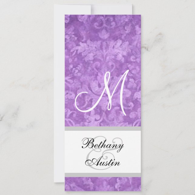 Invitación Matrimonio color morado F200 (Anverso)
