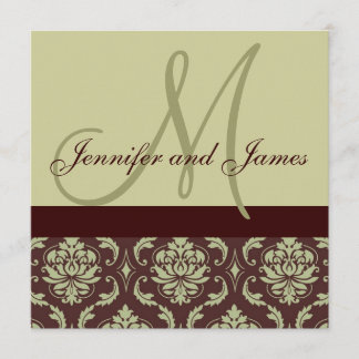 Invitación Matrimonio de bienvenida Monograma Taupe Marrón Da