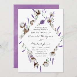 Invitación Matrimonio de campo de color de algodón