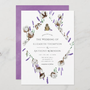 Invitación Matrimonio de campo de color de algodón