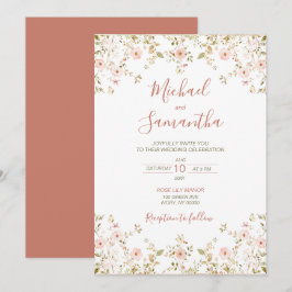 Invitación Matrimonio de campo Rosa salvaje