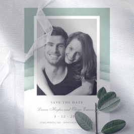 Invitación Matrimonio de color de agua verde salva la fecha