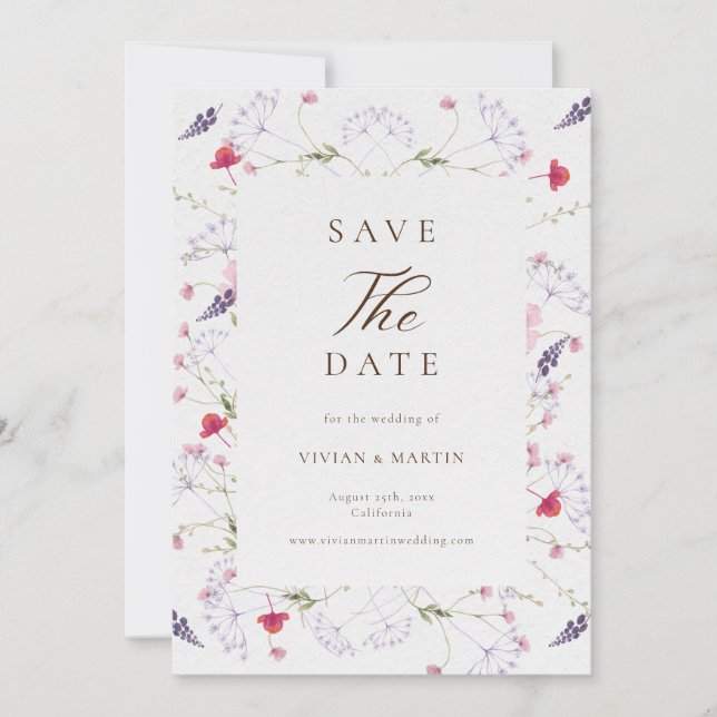 Invitación Matrimonio de Crema de Flor Silvestre Salvar La Fe (Anverso)