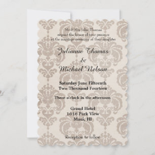 Invitación Matrimonio de Damasco de Cream
