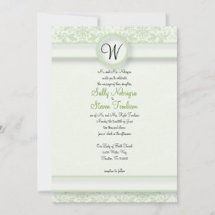Invitación Matrimonio de Damasco Verde