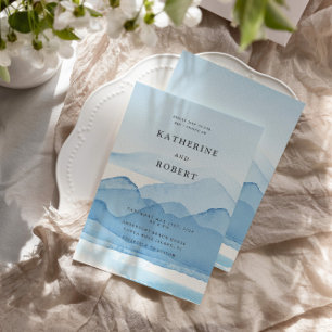 Invitación Matrimonio de destino azul de la Cordillera