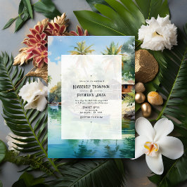 Invitación Matrimonio de destino caribeño acuarela