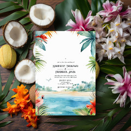 Invitación Matrimonio de destino caribeño acuarela