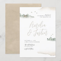Matrimonio de destino de la montaña acuarela Tan