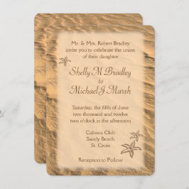 Invitación Matrimonio de destino de la playa de Starfish