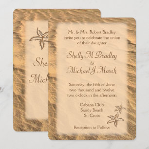 Invitación Matrimonio de destino de la playa de Starfish