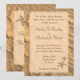 Invitación Matrimonio de destino de la playa de Starfish