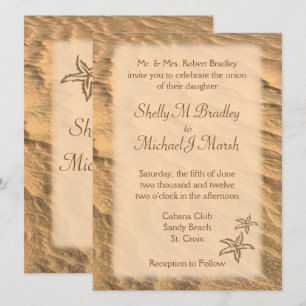 Invitación Matrimonio de destino de la playa de Starfish