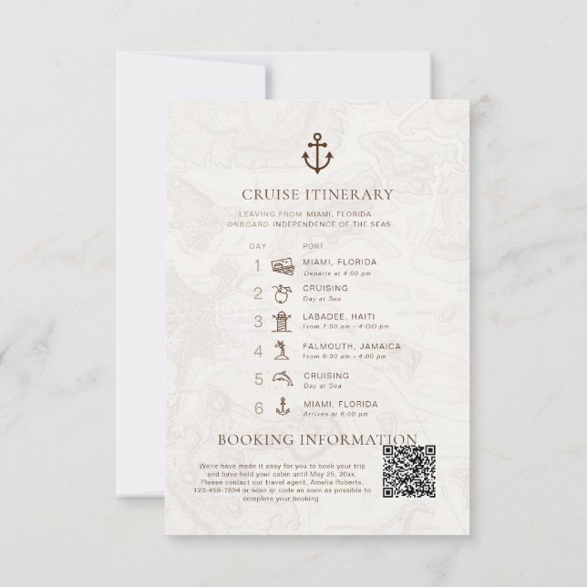 Invitación Matrimonio de destino itinerante (Reverso)