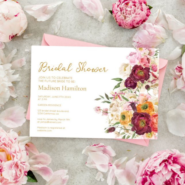 Invitación Matrimonio de embriones FLORALES Ducha de novias (Subido por el creador)